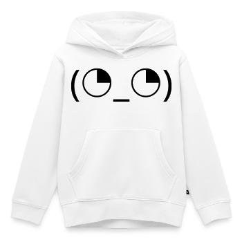 Émoticône des yeux au lever au ciel (◔_◔) regard agacé - Sweat Premium à capuche enfant bio - blanc - Devant - AI Model Kid Female (0cm)