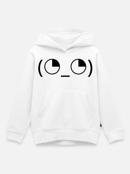 Augenrollen Emoticon (◔_◔) genervter Blick - Kinder Premium Organic Hoodie - Weiß