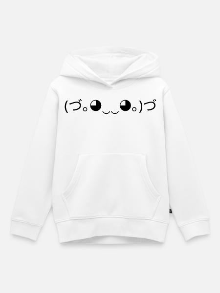 Umarmung Emoticon (づ。◕‿‿◕。)づ Knuddel - Kinder Premium Organic Hoodie - Weiß