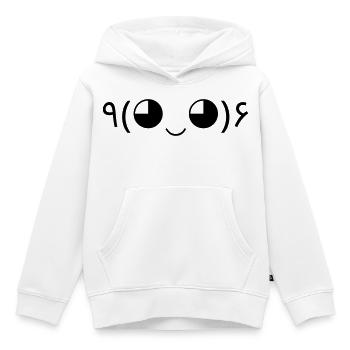Santé Emote ٩(◕‿◕)۶ Hooray Kaomoji - Sweat Premium à capuche enfant bio - blanc - Devant - AI Model Kid Female (0cm)