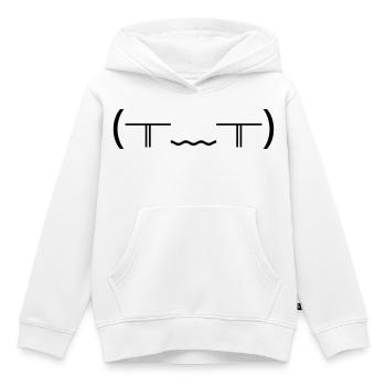Pleurer Émotions (╥_╥) Des larmes violentes - Sweat Premium à capuche enfant bio - blanc - Devant - AI Model Kid Female (0cm)