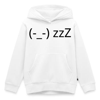 Émotique (-_-) zzZ de sommeil Kaomoji fatigué - Sweat Premium à capuche enfant bio - blanc - Devant - AI Model Kid Female (0cm)