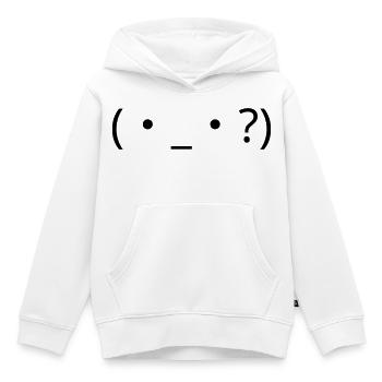 Emote confuse (・_・ ?) Point d’interrogation - Sweat Premium à capuche enfant bio - blanc - Devant - AI Model Kid Female (0cm)