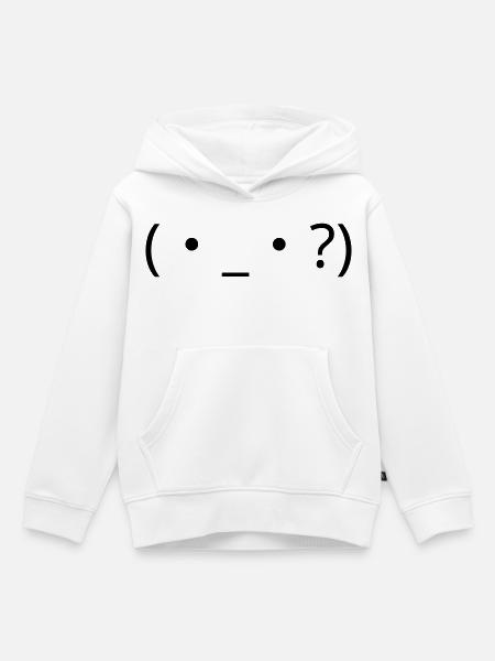 Verwirrtes Emote (・_・?) Fragezeichen - Kinder Premium Organic Hoodie - Weiß