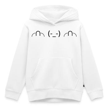 Peu importe l’émote ╭∩╮(-_-)╭∩╮ Emote coquine - Sweat Premium à capuche enfant bio - blanc - Devant - AI Model Kid Female (0cm)