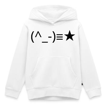 Zwinkerndes Emote (^_-)≡★ Augenzwinkern - Kinder Premium Organic Hoodie - Weiß - Vorne - AI Model Kid Female (0cm)
