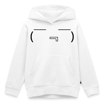 Émotique ( ̄『 ̄) affamée Kaomoji bave - Sweat Premium à capuche enfant bio - blanc - Devant - AI Model Kid Female (0cm)