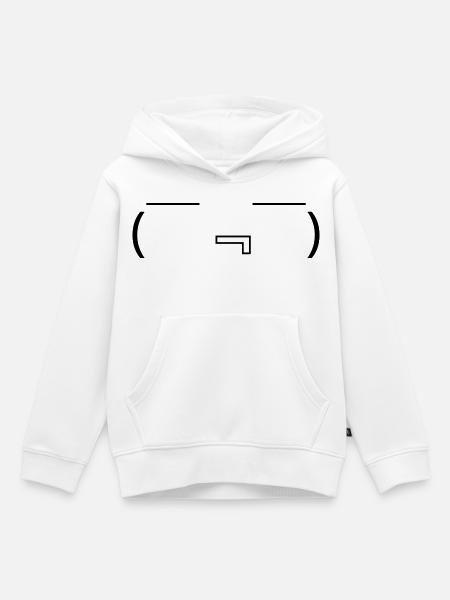 Hungriges Emote (￣﹃￣) sabbern Kaomoji - Kinder Premium Organic Hoodie - Weiß