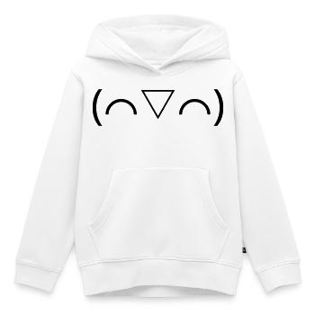 Émotique (⌒▽⌒) riante Kaomoji joyeuse - Sweat Premium à capuche enfant bio - blanc - Devant - AI Model Kid Female (0cm)
