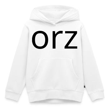 orz emoticon désespoir ASCII classique - Sweat Premium à capuche enfant bio - blanc - Devant - AI Model Kid Female (0cm)