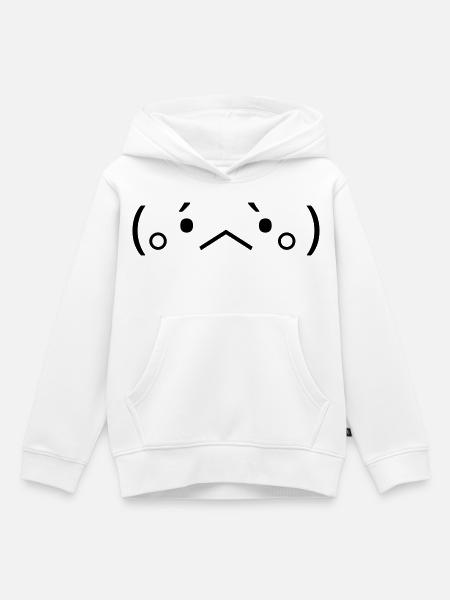 Trauriges Emote (。•́︿•̀。) enttäuscht - Kinder Premium Organic Hoodie - Weiß