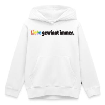 Liebe gewinnt immer Frieden Statement Vielfalt - Kinder Premium Organic Hoodie - Weiß - Vorne - AI Model Kid Female (0cm)