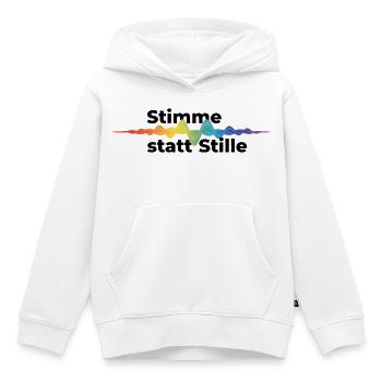 Stimme statt Stille Pride CSD Tonwelle Regenbogen - Kinder Premium Organic Hoodie - Weiß - Vorne - AI Model Kid Female (0cm)