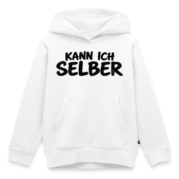 Kann ich selber – Kleinkind Spruch - Kinder Premium Organic Hoodie - Weiß - Vorne - AI Model Kid Female (0cm)