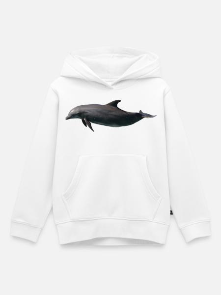 Große Tümmler – wilde Silhouette - Kinder Premium Organic Hoodie - Weiß