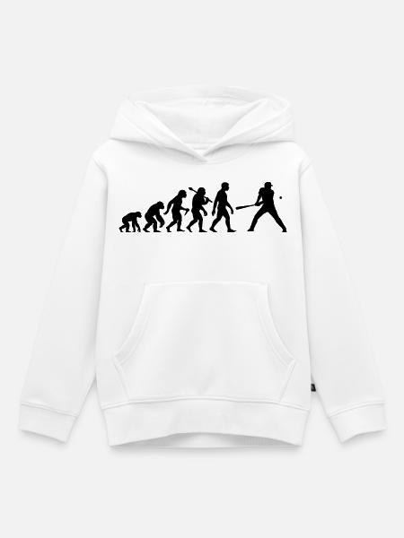 Baseball Evolution Schlagmann Baseballspieler - Kinder Premium Organic Hoodie - Weiß