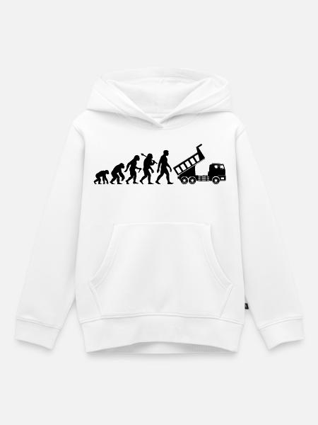 Kipplaster Fahrer Evolution Für LKW-Fahrer - Kinder Premium Organic Hoodie - Weiß