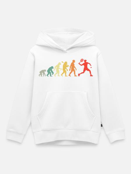Tennisspieler Evolution für den Tennisplatz - Kinder Premium Organic Hoodie - Weiß