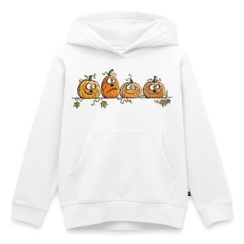Lustige Kürbisse auf Ranke Herbst Kürbis - Kinder Premium Organic Hoodie - Weiß - Vorne - AI Model Kid Female (0cm)