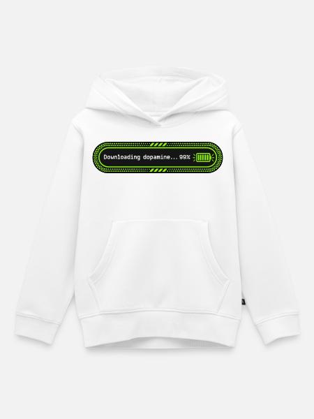 Dopamine 99 Lustige Ladeleiste herunterladen - Kinder Premium Organic Hoodie - Weiß