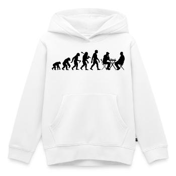 Schach Schachspieler Evolution mit Schachbrett - Kinder Premium Organic Hoodie - Weiß - Vorne - AI Model Kid Female (0cm)