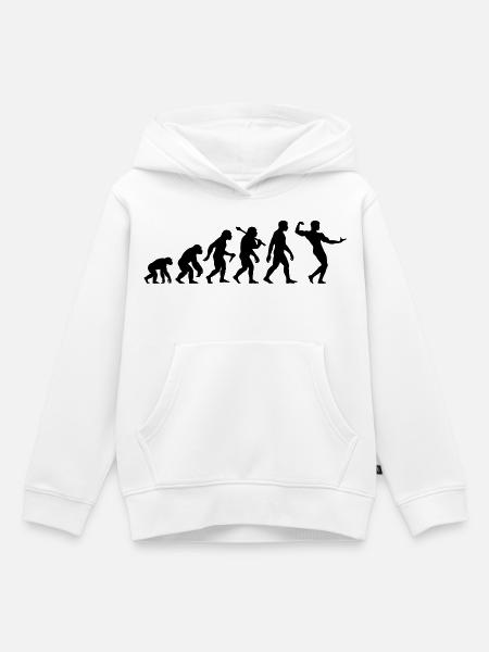 Bodybuilding Evolution Bodybuilder Muskelsport - Kinder Premium Organic Hoodie - Weiß