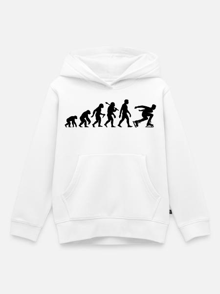 Eisschnellauf Evolution Eisschnellläufer in Action - Kinder Premium Organic Hoodie - Weiß