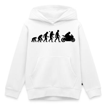 Motorrad Evolution Biker lustiger Motorradfahrer - Kinder Premium Organic Hoodie - Weiß - Vorne - AI Model Kid Female (0cm)