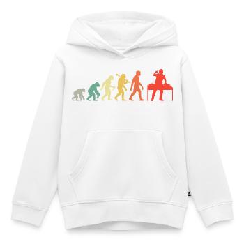 DJ Evolution Deejay Disc-Jockey Mischpult + Venyl - Kinder Premium Organic Hoodie - Weiß - Vorne - AI Model Kid Female (0cm)