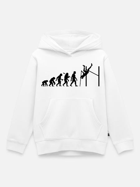 Stabhochspung Evolution Stabhochspringer Athlet - Kinder Premium Organic Hoodie - Weiß