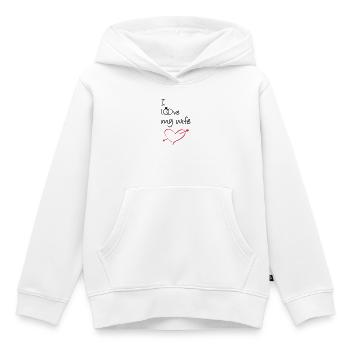 J’aime ma femme Cadeau Mariage Mariage - Sweat Premium à capuche enfant bio - blanc - Devant - AI Model Kid Female (0cm)