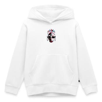 afrikanische Maske mit Sonnenbrille als Stencil - Kinder Premium Organic Hoodie - Weiß - Vorne - AI Model Kid Female (0cm)