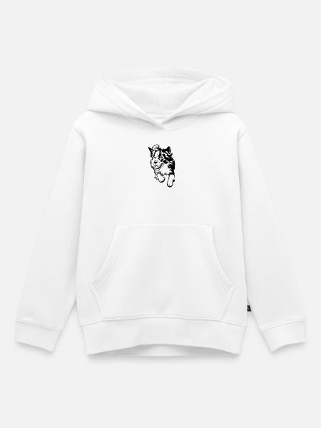 Border Collie - Kinder Premium Organic Hoodie - Weiß