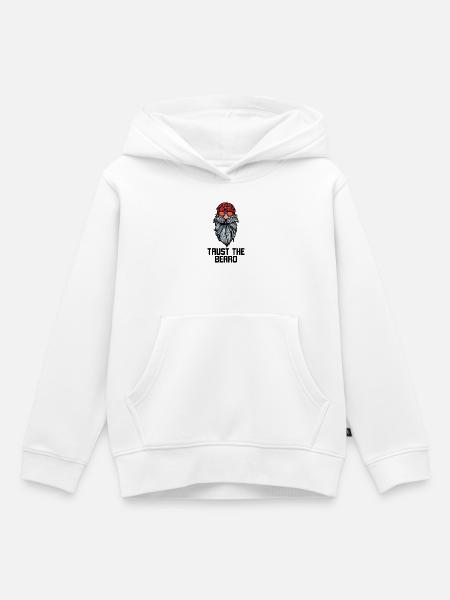Gesichtsbehaarung Bart Statement Bärtig Vollbart - Kinder Premium Organic Hoodie - Weiß