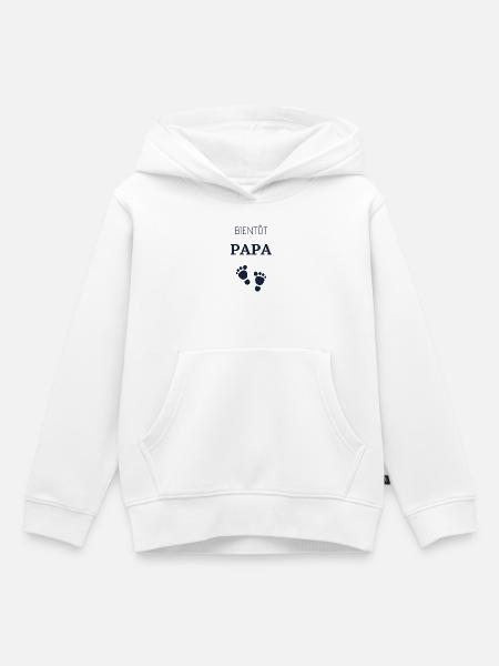 Bientôt papa - Sweat Premium à capuche enfant bio - blanc