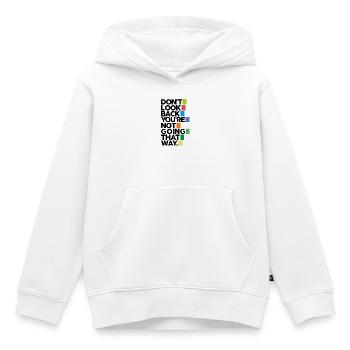 Schau nicht zurück - Kinder Premium Organic Hoodie - Weiß - Vorne - AI Model Kid Female (0cm)