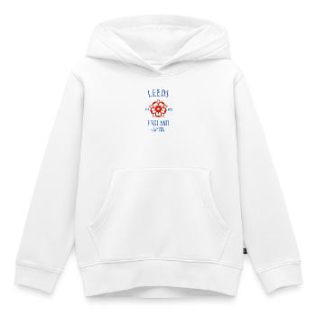 LEEDS England - Kinder Premium Organic Hoodie - Weiß - Vorne - AI Model Kid Female (0cm)