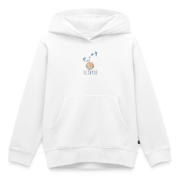 La constellation du Scorpion - Sweat Premium à capuche enfant bio - blanc - Devant - AI Model Kid Female (0cm)