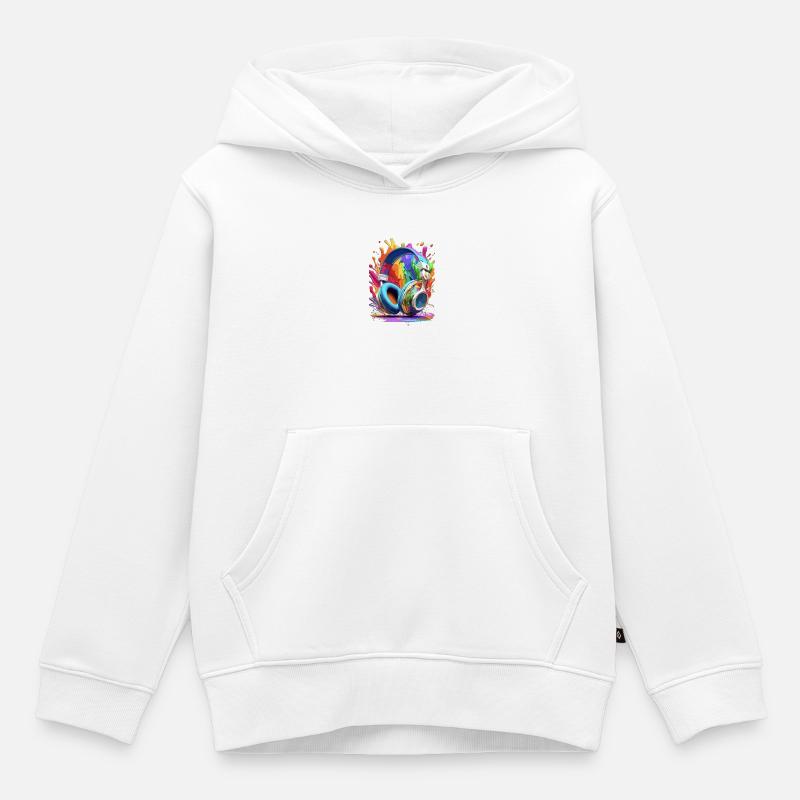 METTEZ VOS CASQUES - Sweat Premium à capuche enfant bio - blanc