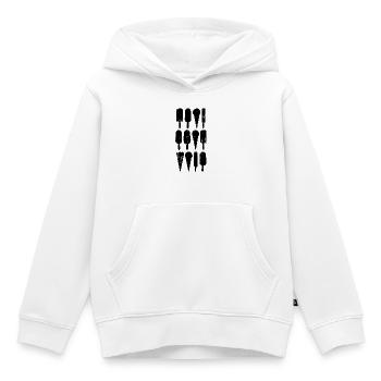 Variétés de crème glacée - Sweat Premium à capuche enfant bio - blanc - Devant - AI Model Kid Female (0cm)