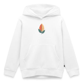 Minimalistisches Blatt - Kinder Premium Organic Hoodie - Weiß - Vorne - AI Model Kid Female (0cm)
