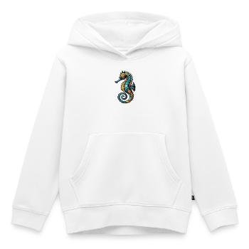 Hippocampe - Sweat Premium à capuche enfant bio - blanc - Devant - AI Model Kid Female (0cm)