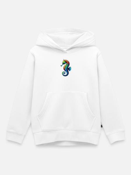 Seepferdchen - Kinder Premium Organic Hoodie - Weiß