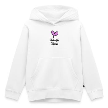 BONNE FÊTE MAMAN. MAMAN. FÊTE DES MÈRES. BONNE FÊT - Sweat Premium à capuche enfant bio - blanc - Devant - AI Model Kid Female (0cm)