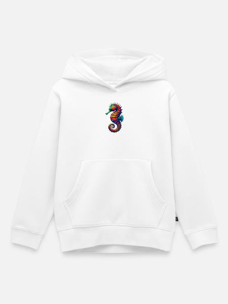 Seepferdchen - Kinder Premium Organic Hoodie - Weiß