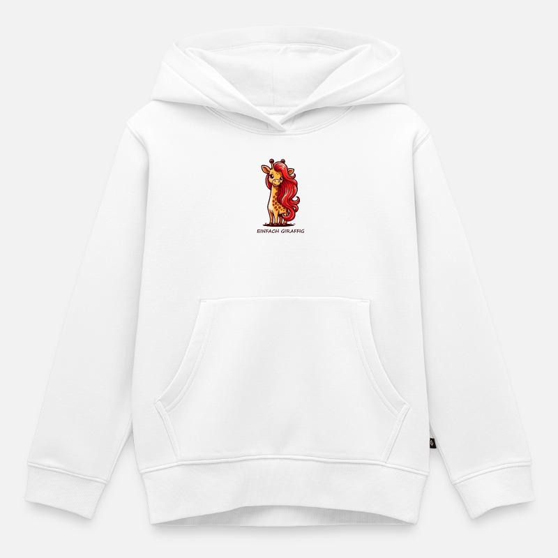Tout simplement girafe - Sweat Premium à capuche enfant bio - blanc