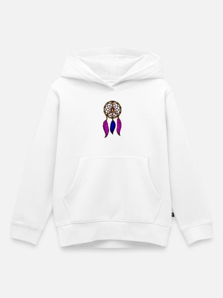 Peace Traumfänger - Kinder Premium Organic Hoodie - Weiß