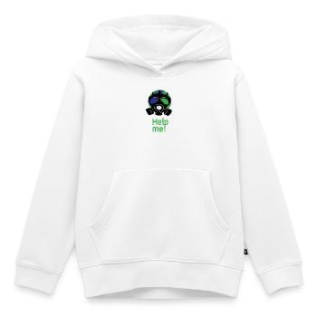 Help me - Kids Premium Organic Hoodie - white - Front - AI Model Kid Female (0cm)