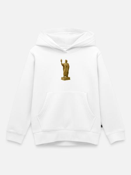 Antiker Philosophier-Statue mit Zitat - Kinder Premium Organic Hoodie - Weiß