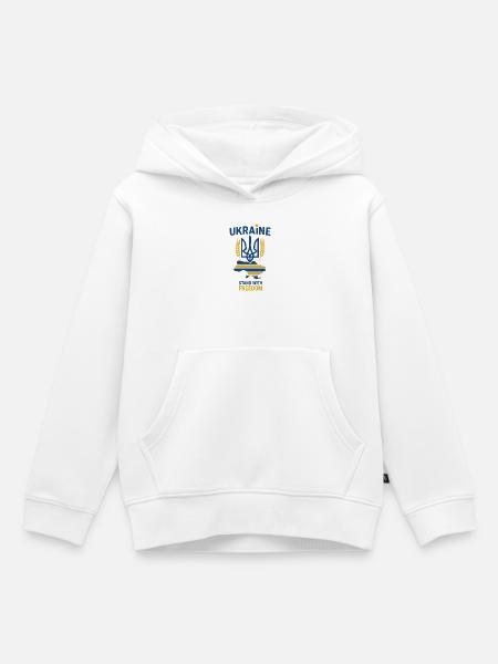 Ukrainisches Freiheitsemblem - Kinder Premium Organic Hoodie - Weiß
